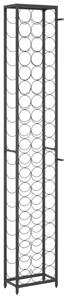 Garrafeira para 57 garrafas 34x18x200 cm ferro forjado preto