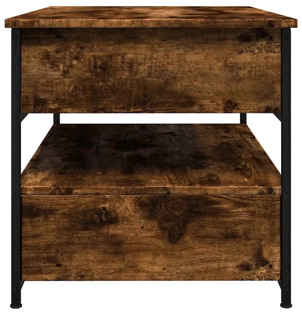 Mesa de centro 70x50x50 cm deriv. madeira/metal carvalho fumado