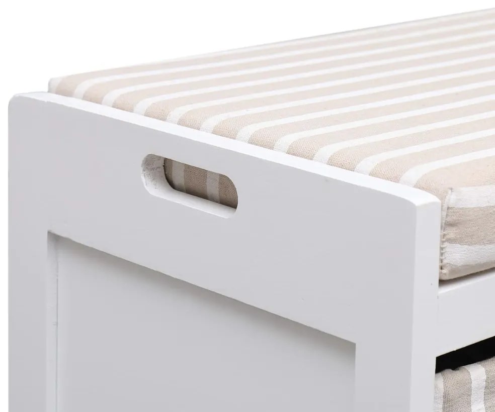 Banco de corredor 70x33,5x45 cm madeira de paulownia branco