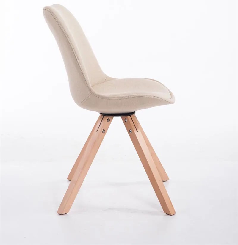Cadeira cozinha e jantar Toulouse em tecido Square 48 x 84 x 56 cm Creme