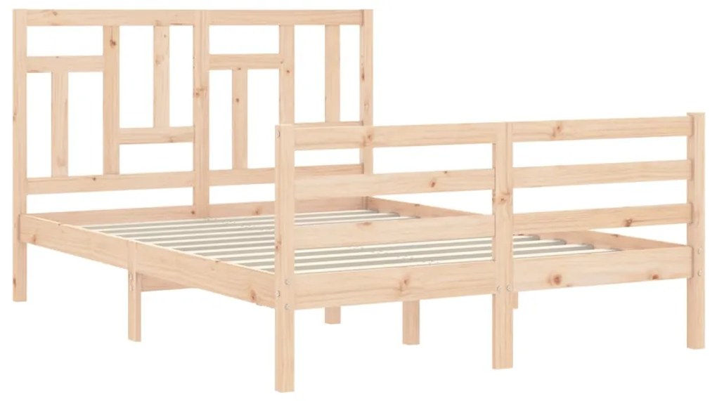 Estrutura de cama com cabeceira 140x190 cm madeira maciça