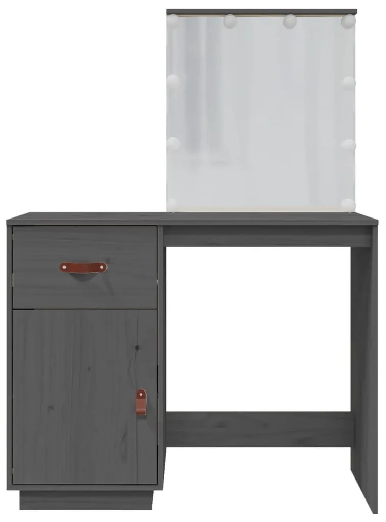 Toucador com LEDs 95x50x133,5 cm pinho maciço cinza