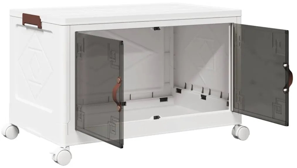 Caixa de arrumação empilhável com rodas 75 L 64x40x41 cm
