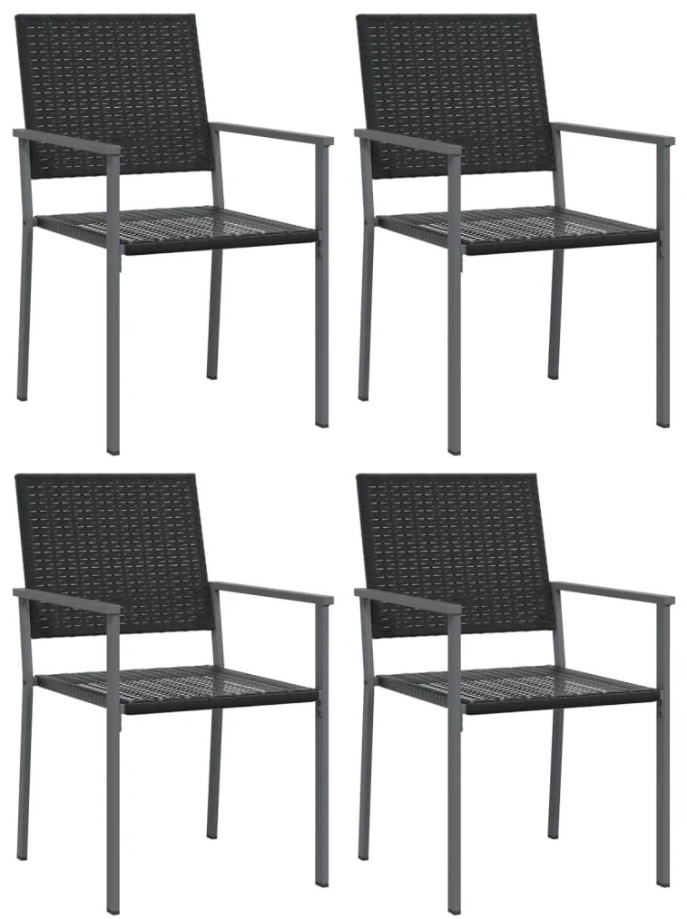5 pcs conjunto de jantar p/ jardim vime PE e aço