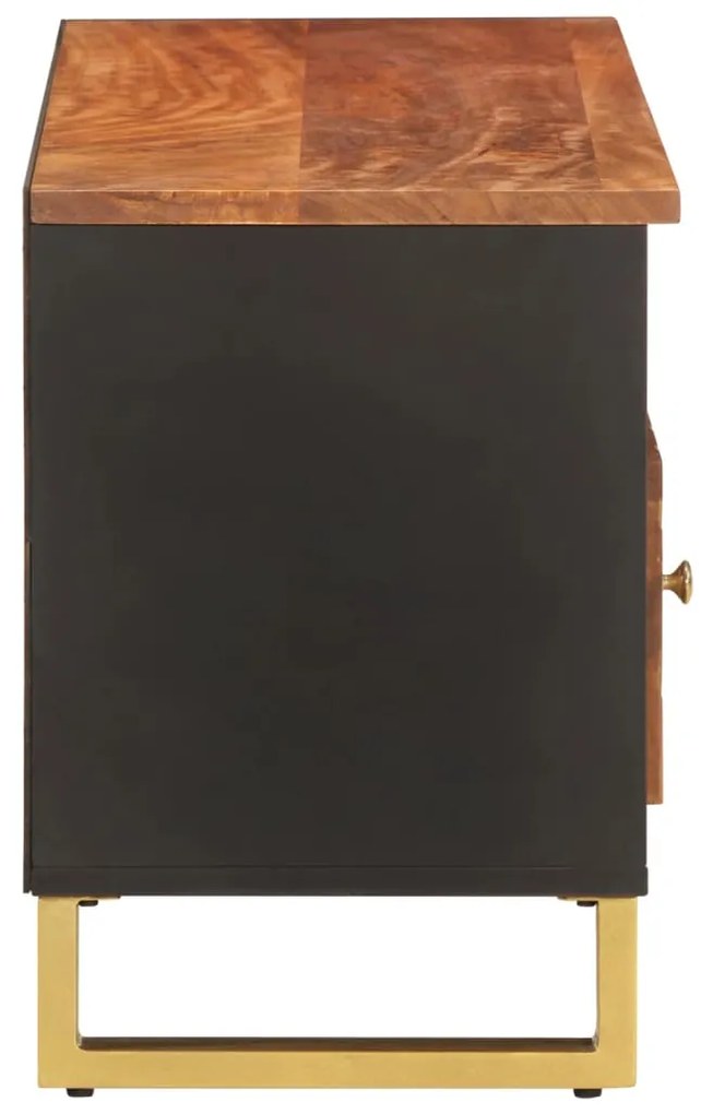 Móvel de TV 100x33,5x46 cm mangueira maciça castanho e preto