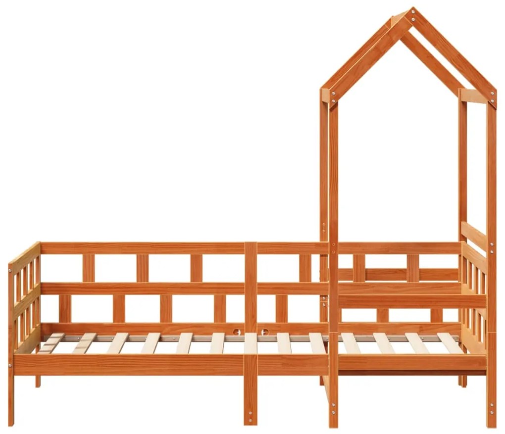 Sofá-cama com telhado 90x200 cm pinho maciço castanho-mel