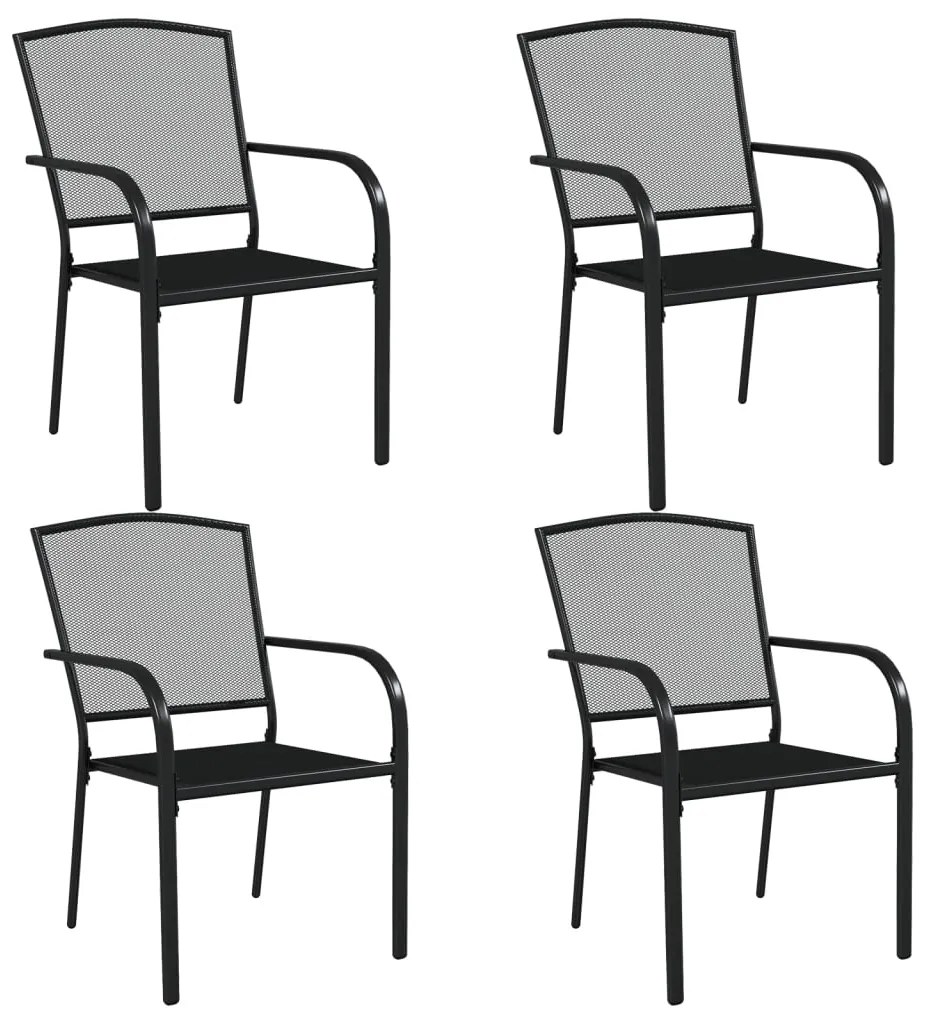 5 pcs conjunto de jantar para jardim aço antracite