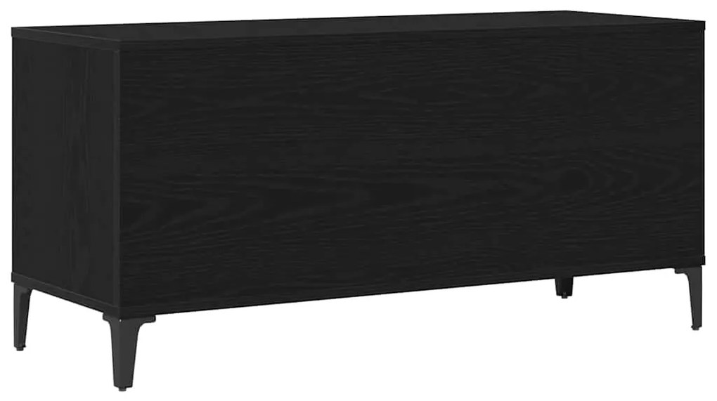 Armário de Carvalho Preto - 100x38x48 cm Feito em Madeira Engenharia