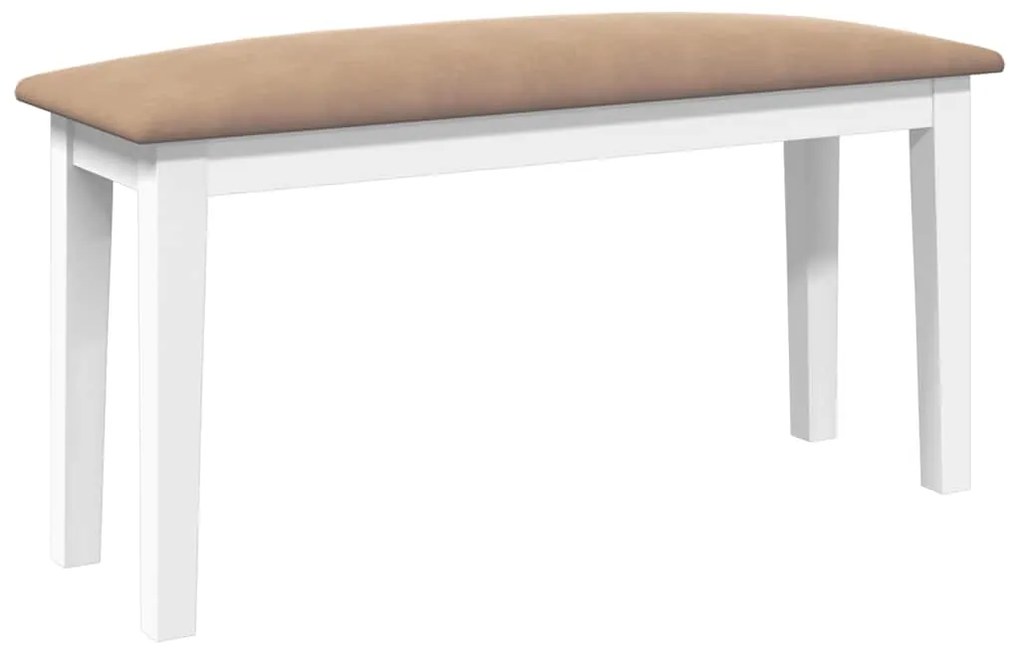 Banco 90 cm madeira seringueira maciça branco