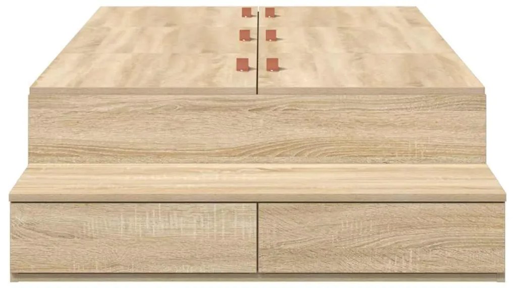 Cama com Arrumação em Carvalho Sonoma 90x200 cm