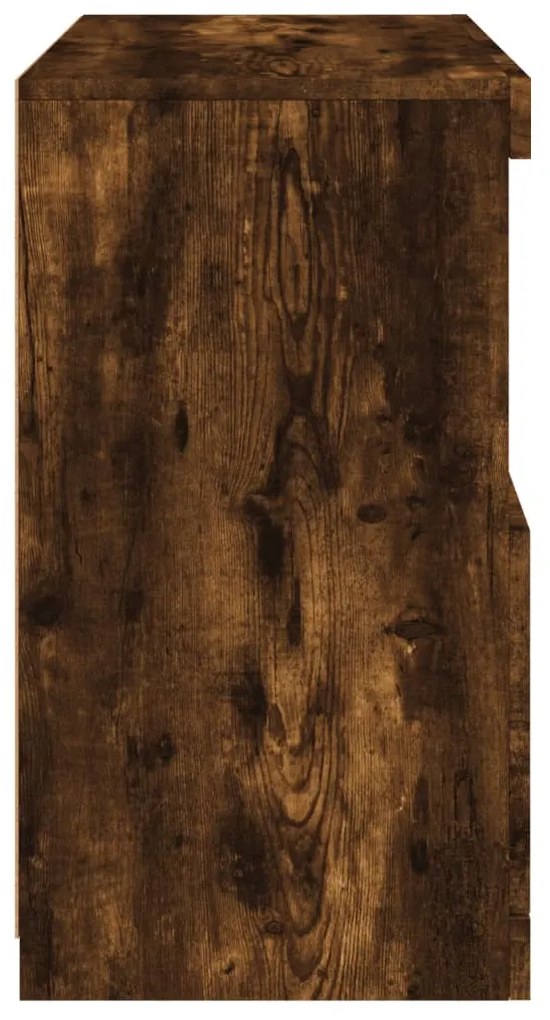 Aparador com luzes LED 60x37x67 cm carvalho fumado