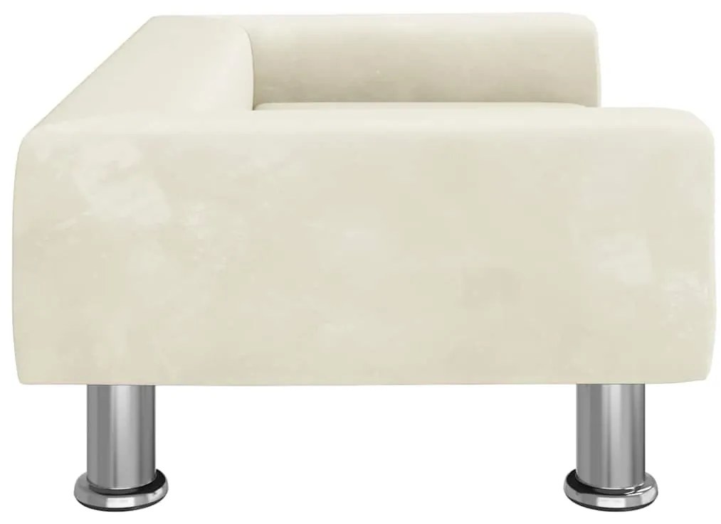 Cama para cães 70x45x26,5 cm veludo cor creme