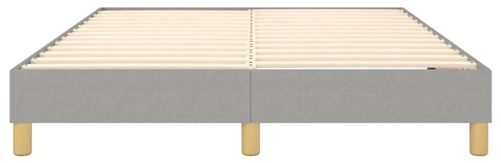 Estrutura de cama sem colchão 140x190 cm tecido cinzento-claro