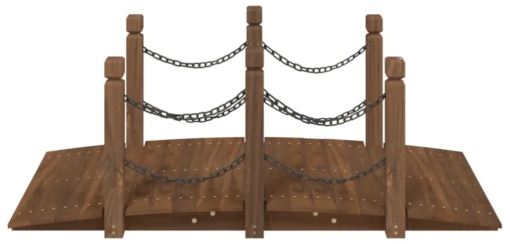 Ponte jardim c/ corrimões em corrente 150x67x56 cm abeto maciço