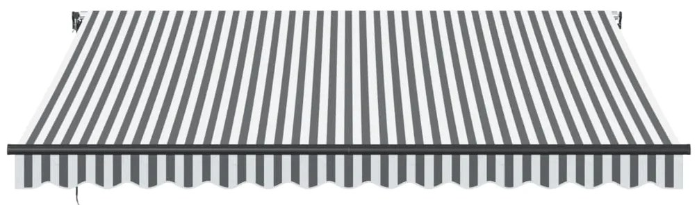 Toldo retrátil automático com LEDs 400x300 cm antracite/branco