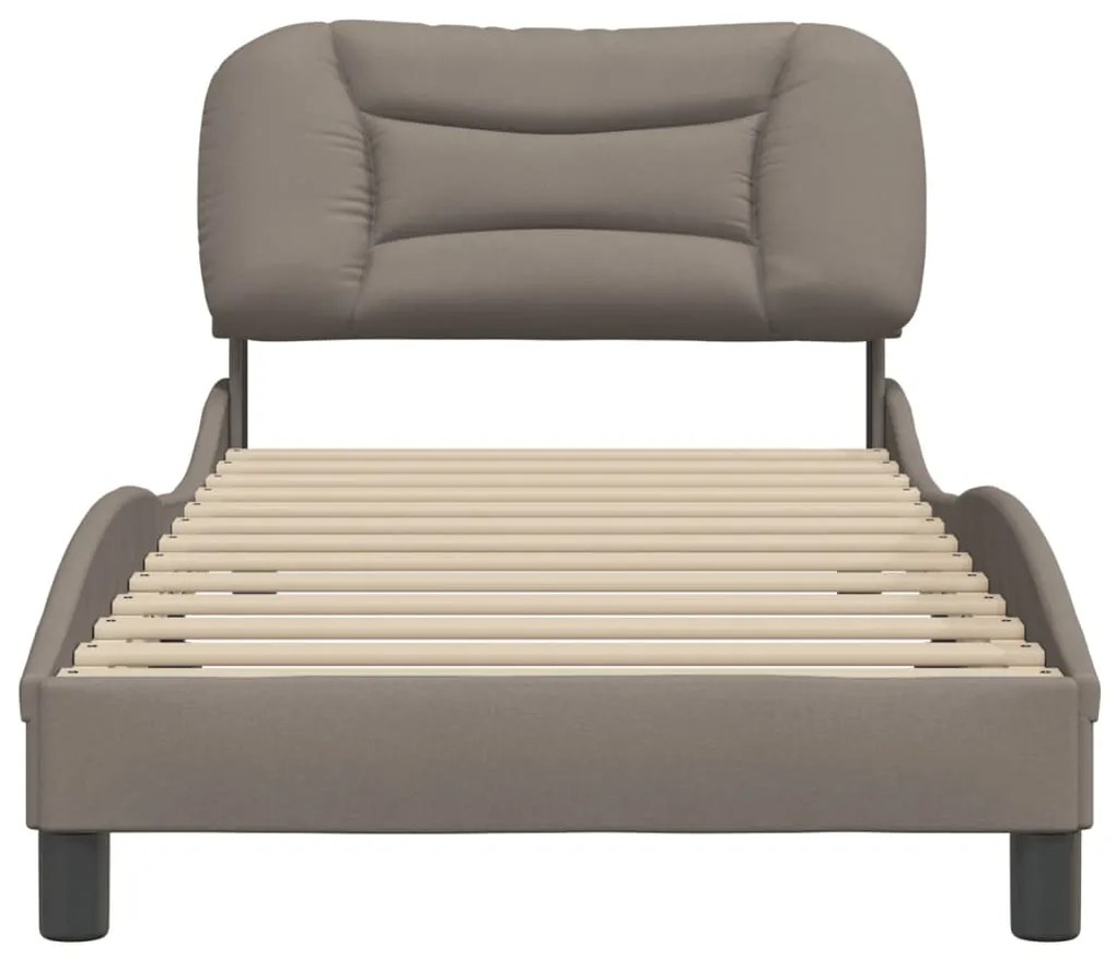 Estrutura de cama sem colchão 80x200 cm tecido cinzento