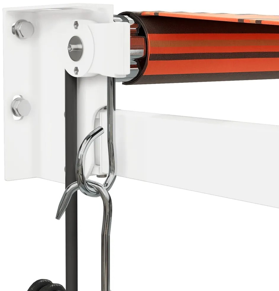 Toldo retrátil automático 4,5x3 m laranja e castanho