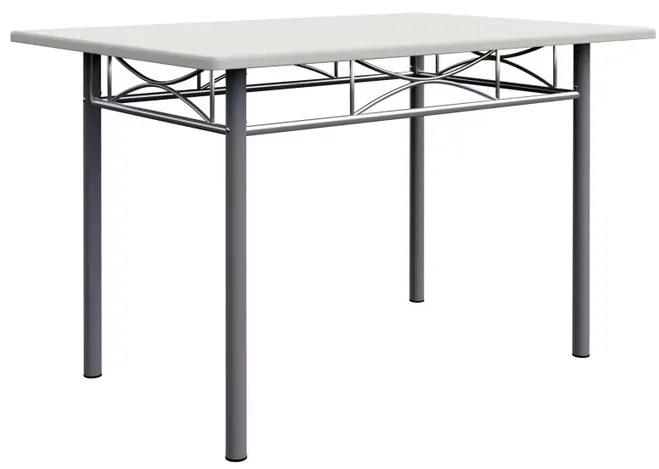 Conjunto jantar com mesa e 4 cadeiras Paul 5 peças em Branco aveludado