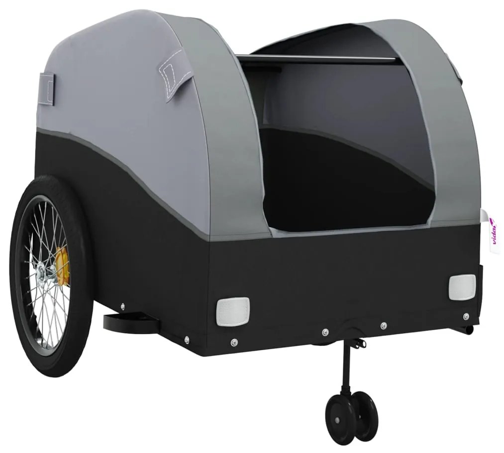 Reboque para bicicleta 45 kg ferro preto e cinza