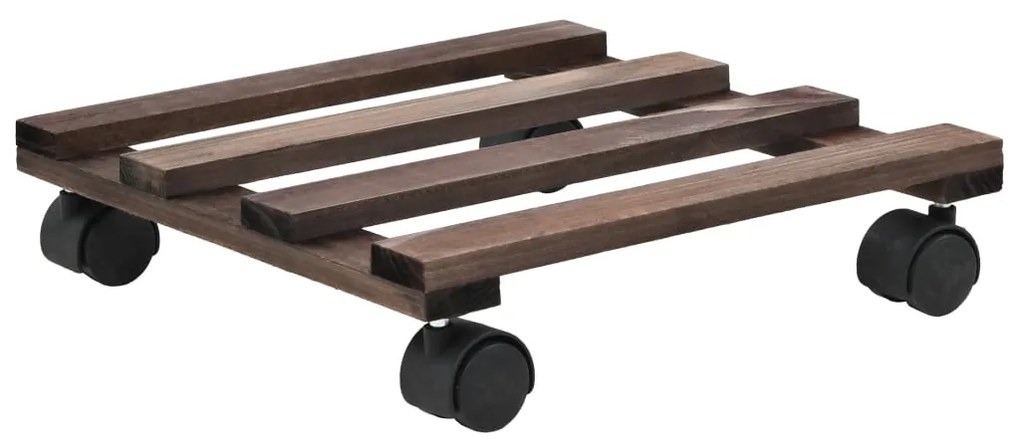Bases com rodas p/ vasos 4 pcs madeira de cedro 25x25 cm
