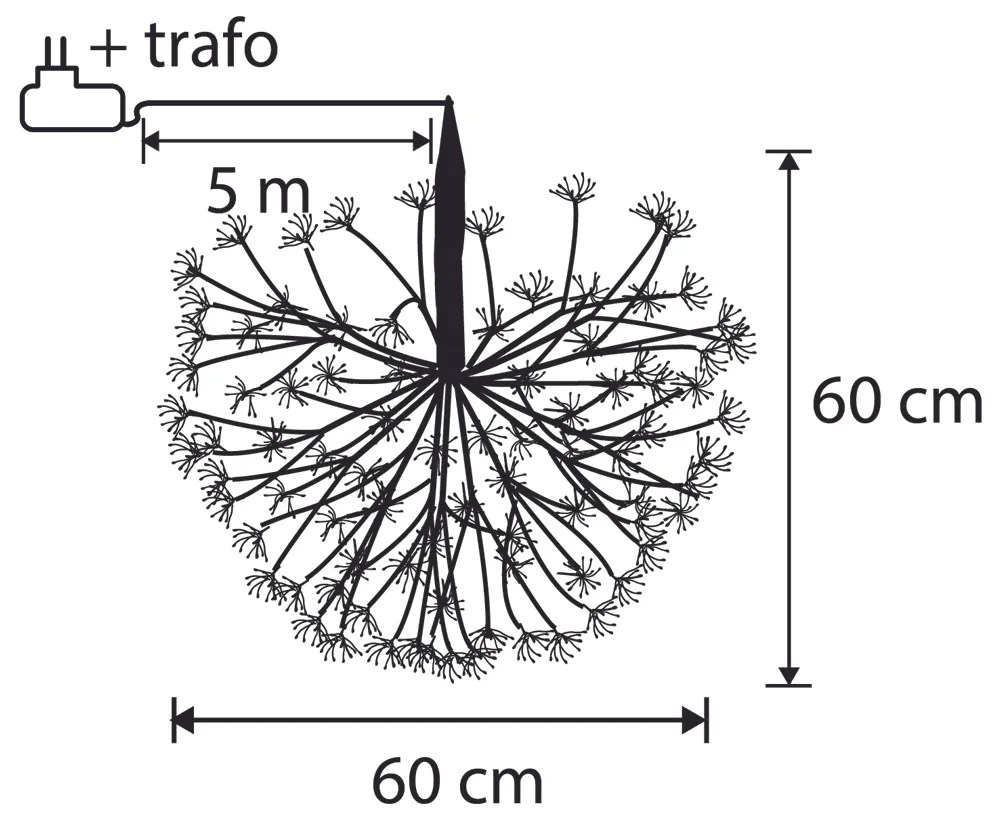 Luminária de Natal suspensa esfera preta 60cm Incl. LED com temporizador IP44 - Nobu