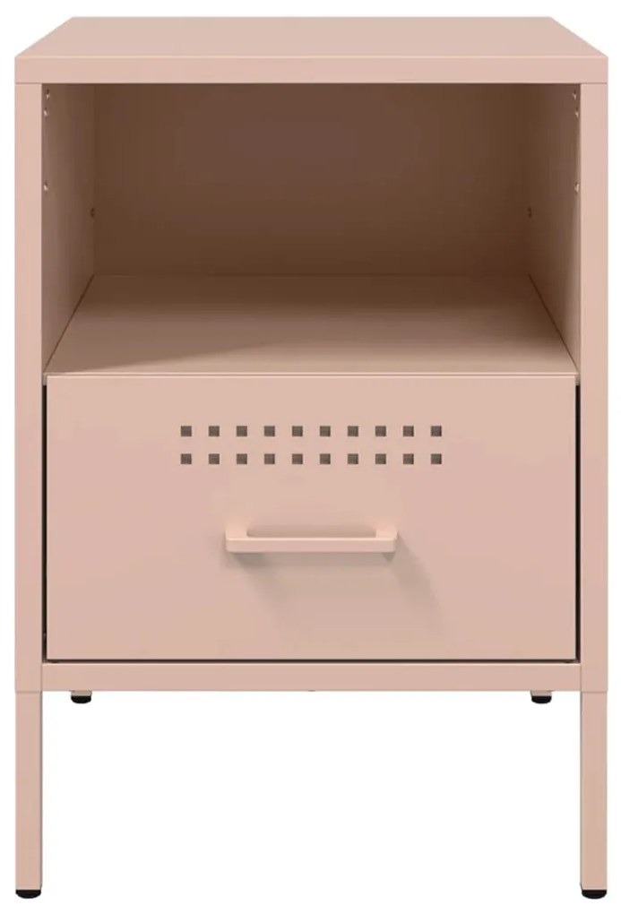 Mesa de cabeceira 36x39x50,5 cm aço rosa