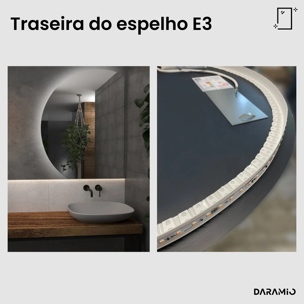 Espelho redondo com luz E3