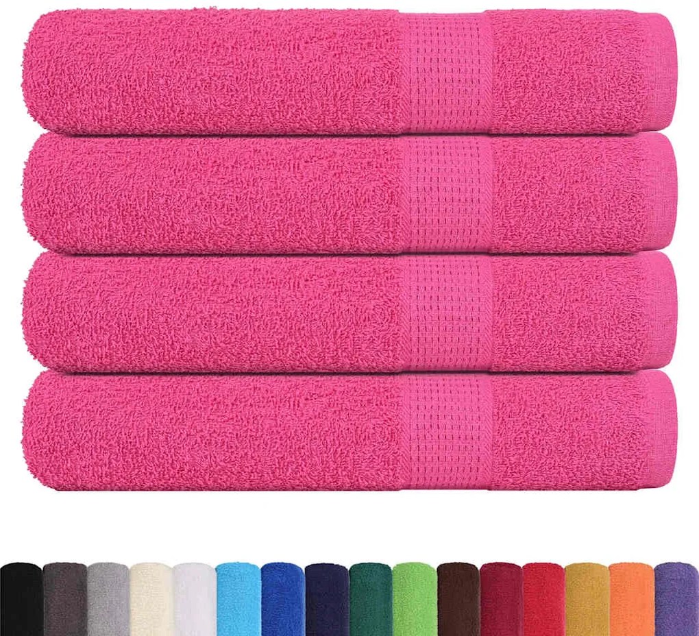 Toalhas 4 pcs 100x200 cm 360 gsm 100% algodão rosa