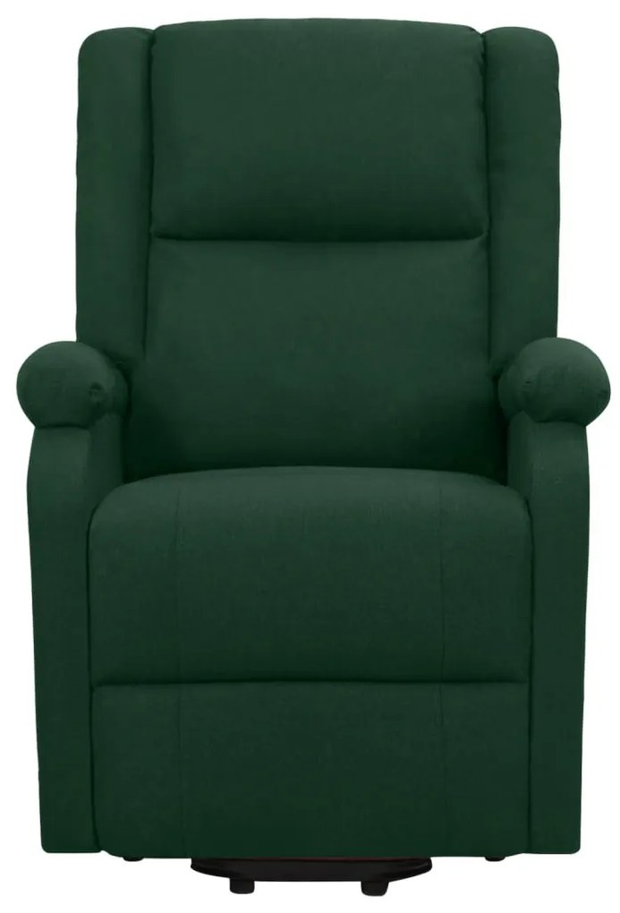 Poltrona elevatória de massagens tecido verde-escuro