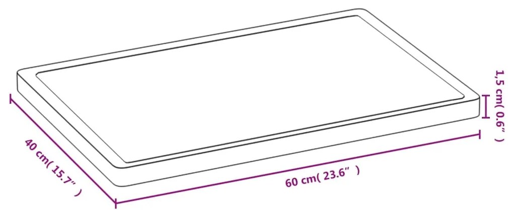 Tábua de cortar 40x60x1,5 cm bambu