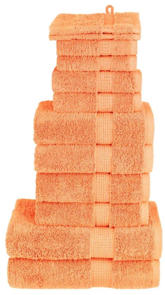12pcs Conjunto toalhas banho premium SOLUND 600gsm laranja
