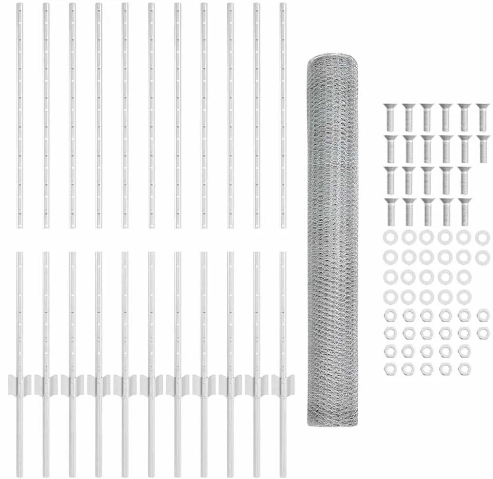 Conjunto de Cerca de Jardim Conjunto de 2 Aço galvanizado
