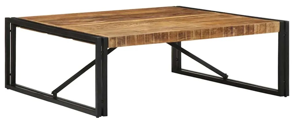 Mesa de centro 100x100x35 cm madeira de mangueira áspera maciça