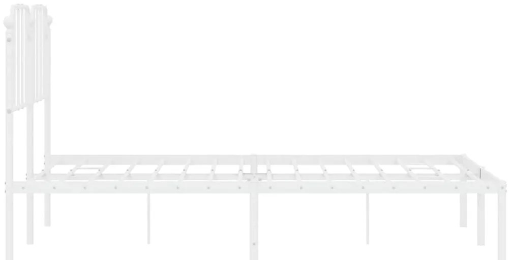 Estrutura de cama com cabeceira 135x190 cm metal branco