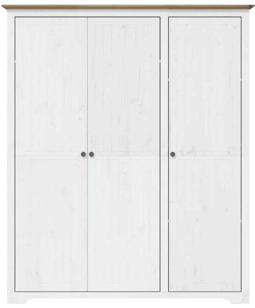 Roupeiro BODO 151,5x52x176,5 cm pinho maciço branco e castanho