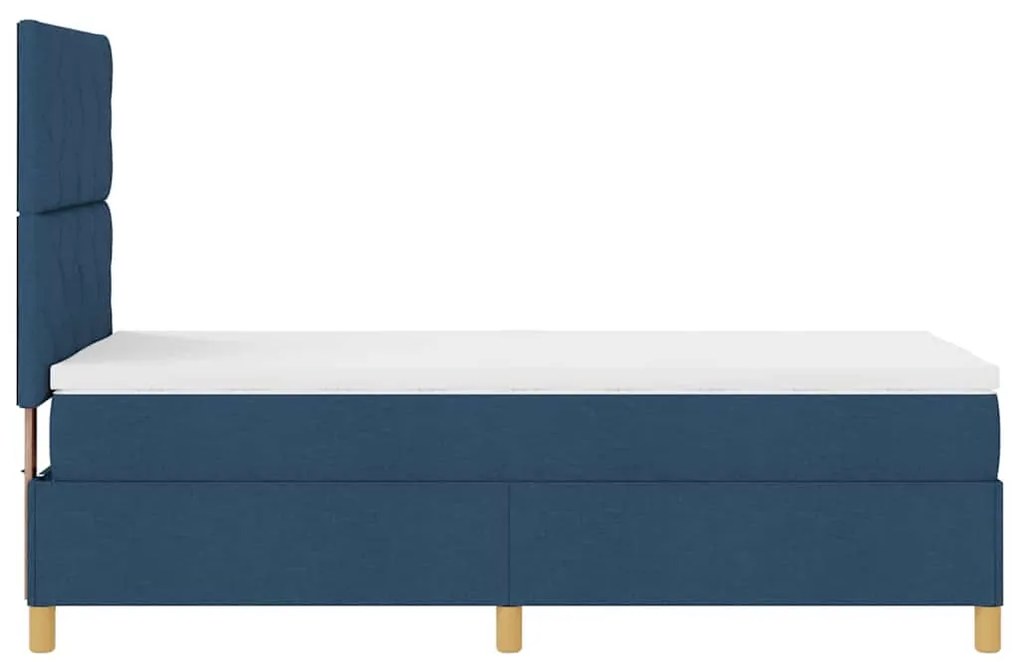 Cama Box com Colchão &amp; LED Azul 90x200 cm Tecido