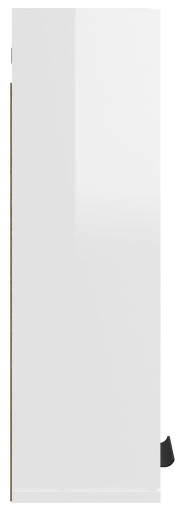 Armário de parede casa de banho 32x20x67 cm branco brilhante