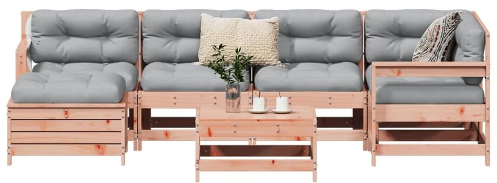 7 pcs conjunto sofás jardim madeira abeto-de-douglas