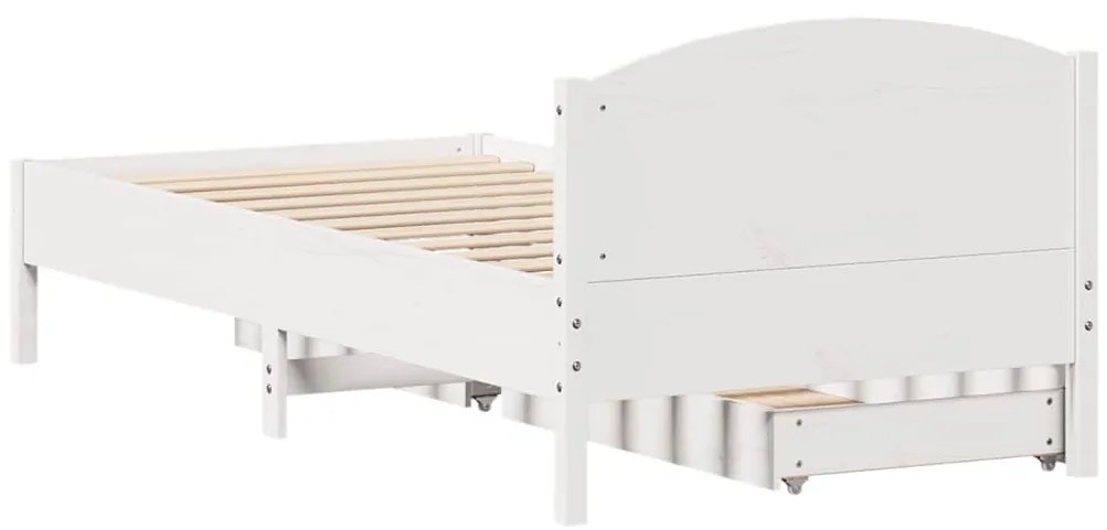 Cama sem colchão 90x190 cm madeira de pinho maciça branco