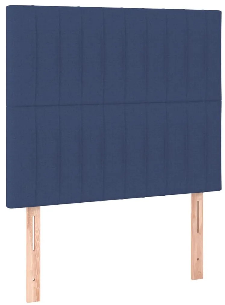 Cama com molas/colchão 100x200 cm tecido azul