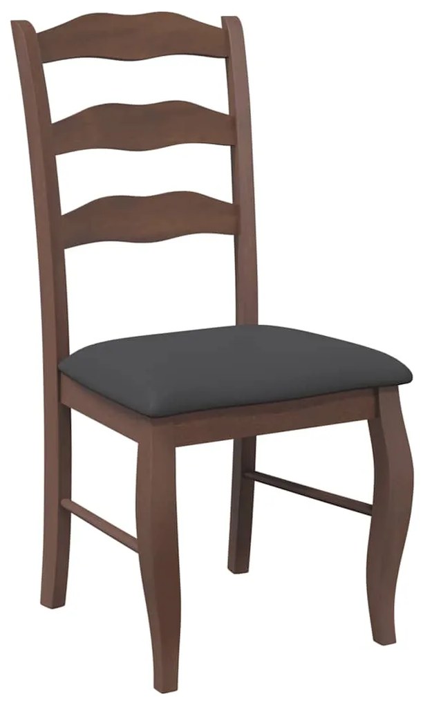 Cadeiras de jantar com almofadões 2 pcs madeira maciça castanho