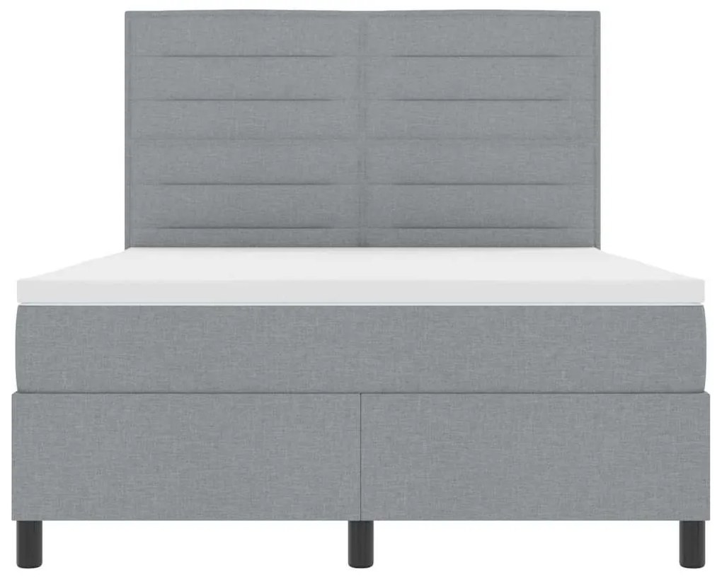 Cama com Estrado e Colchão Cinzento Claro 140 x 200 cm
