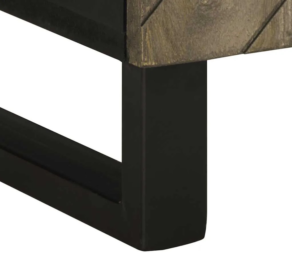 Móvel de TV 105x33x46 cm madeira de mangueira maciça preto