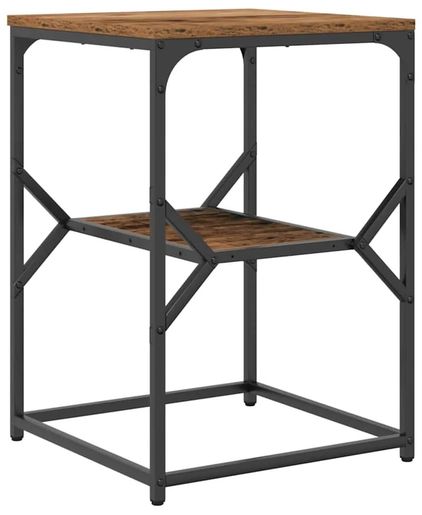 Mesa Lateral vidaXL Madeira Velha 41x40x60 cm Madeira Reforçada