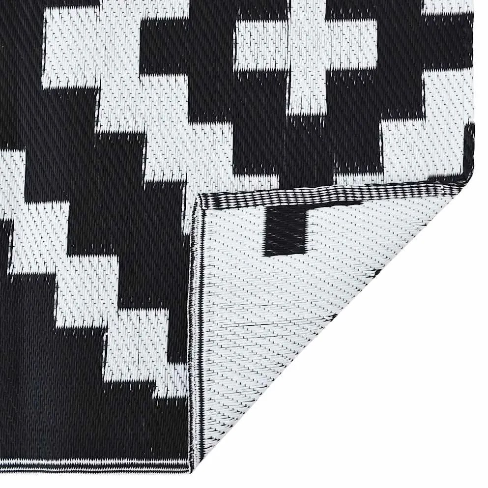 Tapete de exterior 120x180 cm ARAKIL PP branco e preto