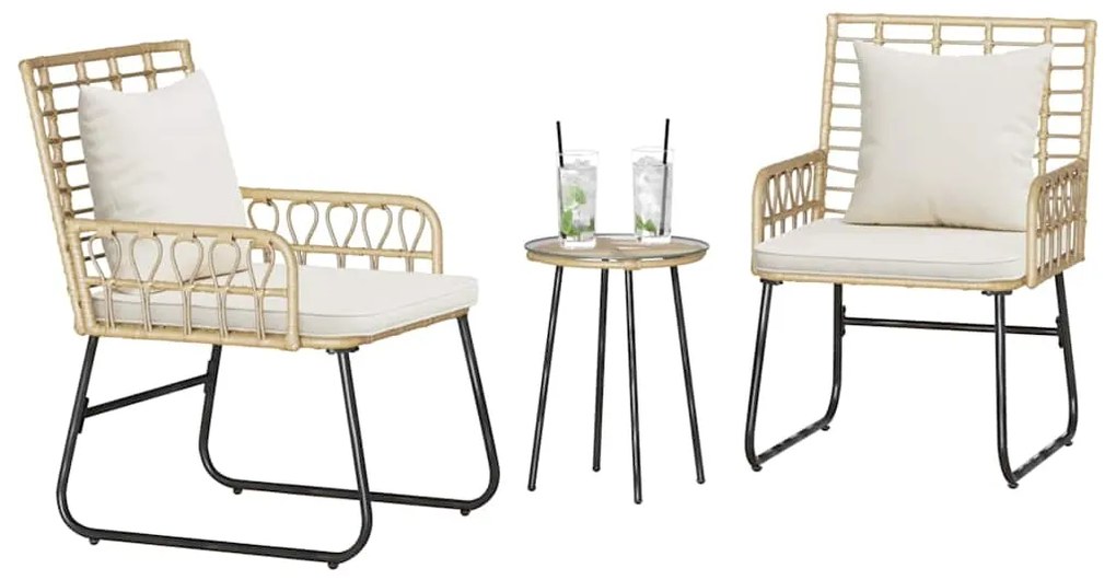 Conjunto de Jantar para Jardim 3 pcs Preto, Antracite