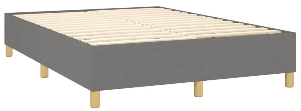 Estrutura de cama 140x190 cm tecido cinzento-escuro