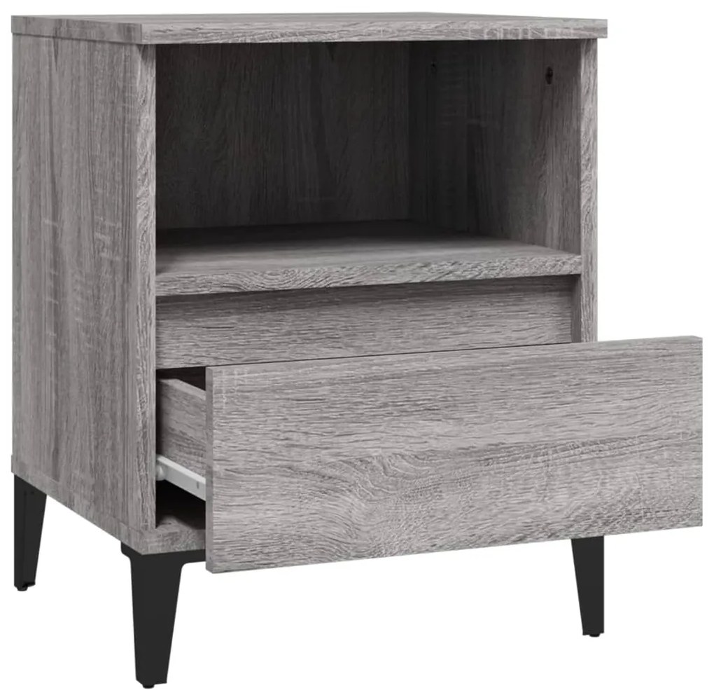 Mesas de cabeceira 2 pcs 40x35x50 cm cinzento sonoma