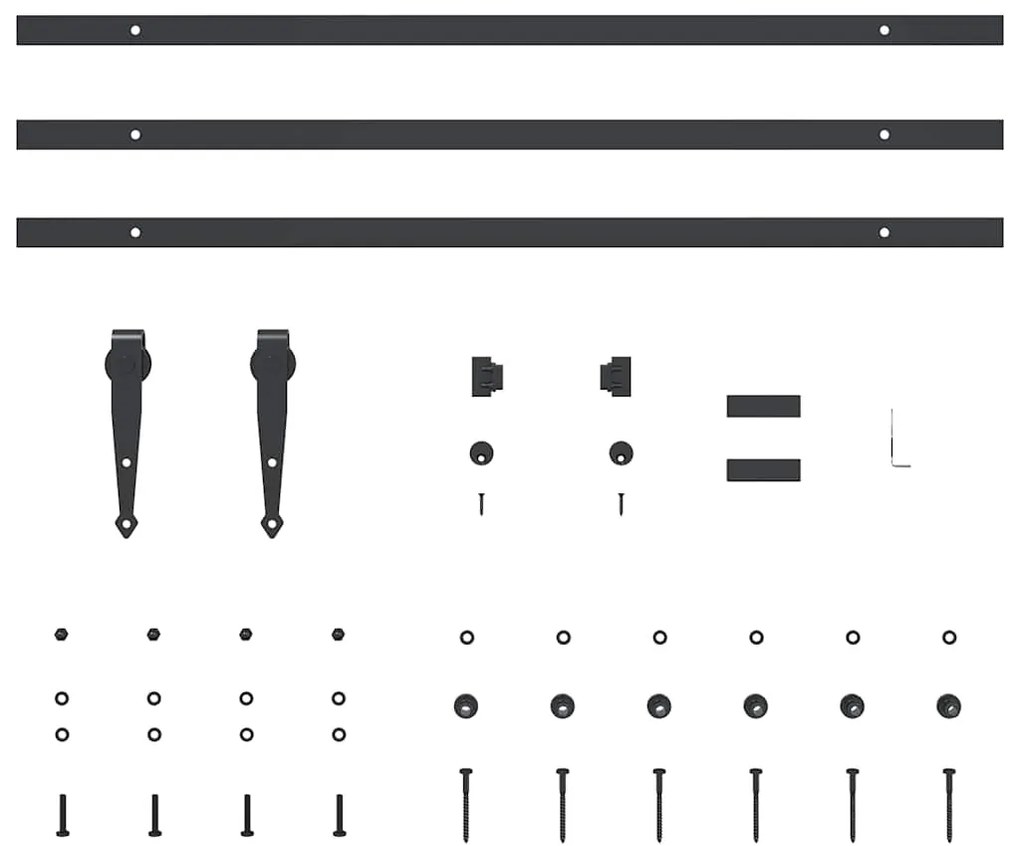 Kit para armário deslizante aço carbono 244 cm