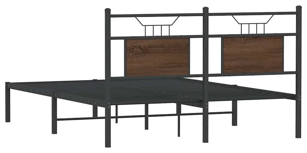 Estrutura cama s/ colchão derivados madeira carvalho castanho